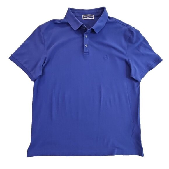 Charles Tyrwhitt Polo Shirt Men's XL Navy Blue Two-Button Short Sleeve Luxury - Picture 1 of 11